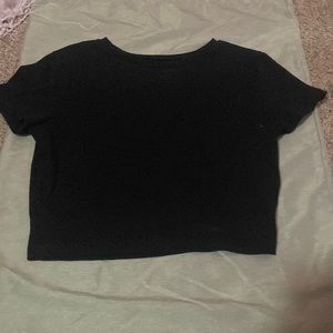 Plain black crop top